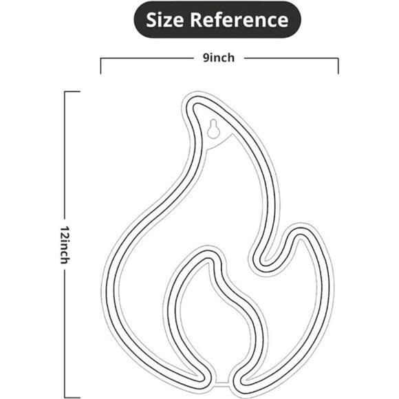 Flame Neon Sign Red and Yellow Flame Neon Light LED Living Room Bedroom NEW - Picture 6 of 7